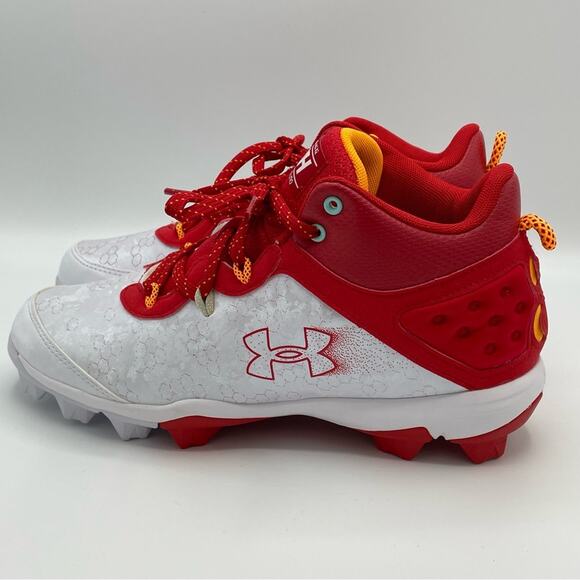 Under Armour 2024 Harper 8 Mid RM Jr Baseball Cleats 3026597 Red White Youth 6.5 - Picture 3 of 9